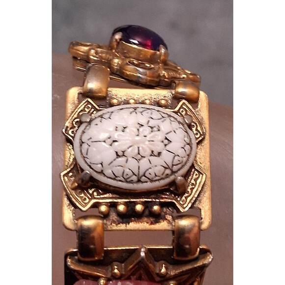 Victorian Revival Panel Bracelet Dragons Breath Buddah Fragonard - Picture 8 of 11